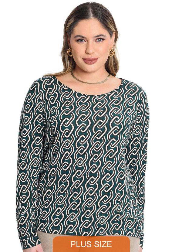 Secret Glam - Blusa Manga Longa Viscotorcion Verde