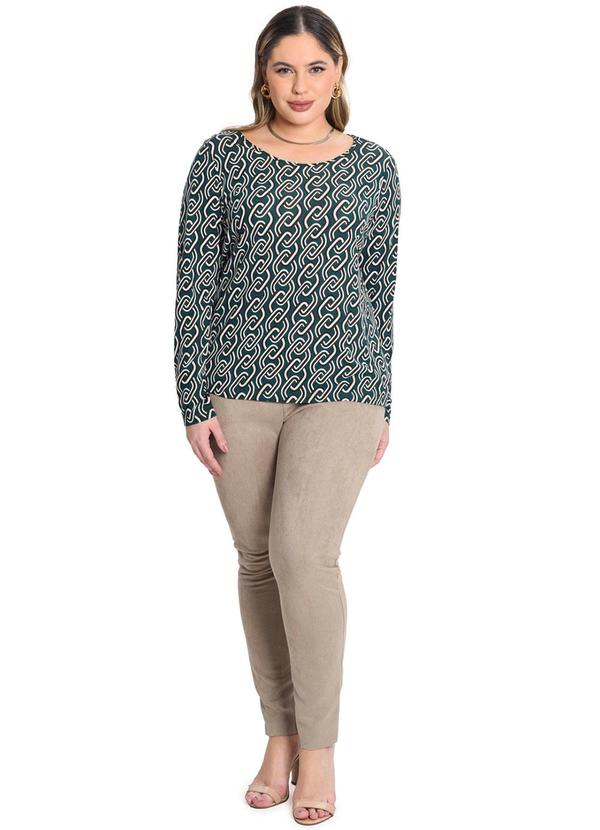 Secret Glam - Blusa Manga Longa Viscotorcion Verde 1