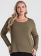 Secret Glam - Blusa Manga Longa Viscotorcion Amarelo - variação: Verde