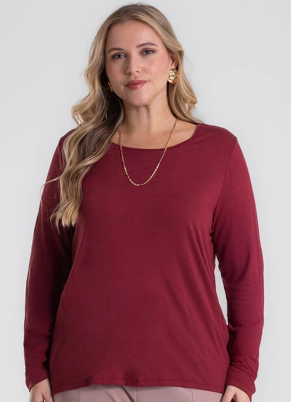 Secret Glam - Blusa Manga Longa Viscotorcion Vermelho
