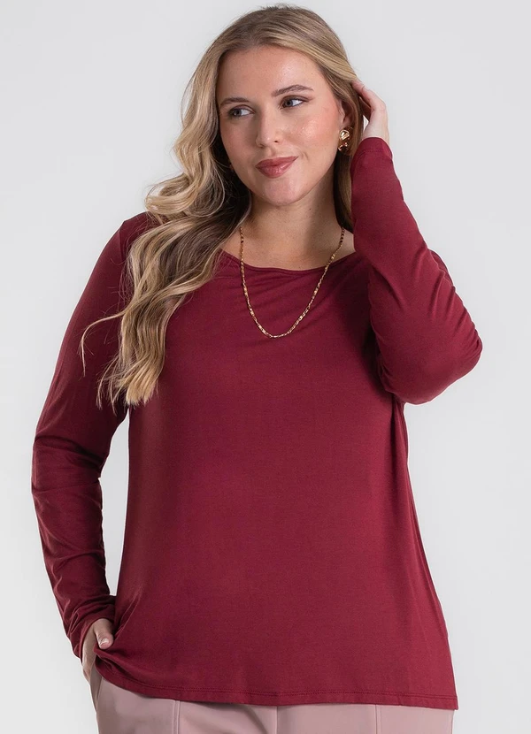 Secret Glam - Blusa Manga Longa Viscotorcion Vermelho