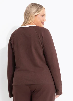 Marguerite - Blusa Marrom em Moletinho - MARGUERITE