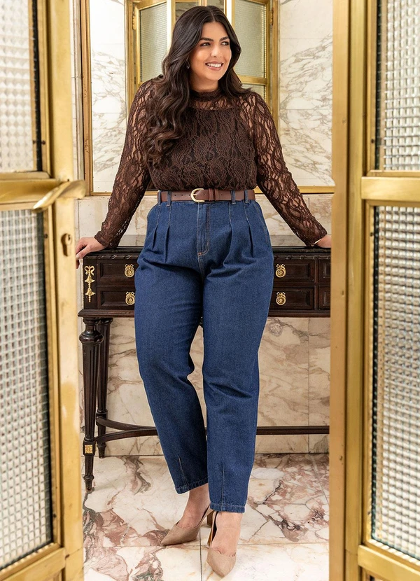 Marguerite - Blusa Marrom em Renda 2