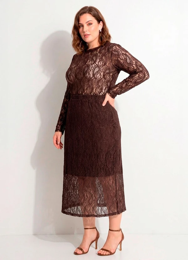 Marguerite - Blusa Marrom em Renda 9