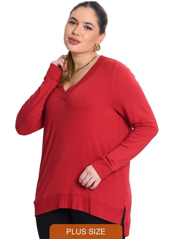 Secret Glam - Blusa Molecotton Viscose Vermelho