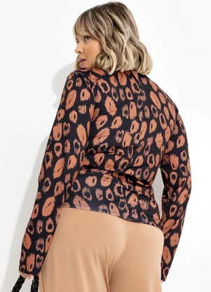 Marguerite - Blusa Onça Rabiscada em Poliflex - MARGUERITE