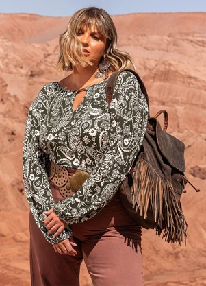 Marguerite - Blusa Paisley em Malha de Viscose - MARGUERITE