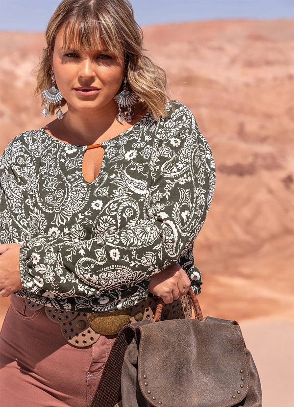 Marguerite - Blusa Paisley em Malha de Viscose 8