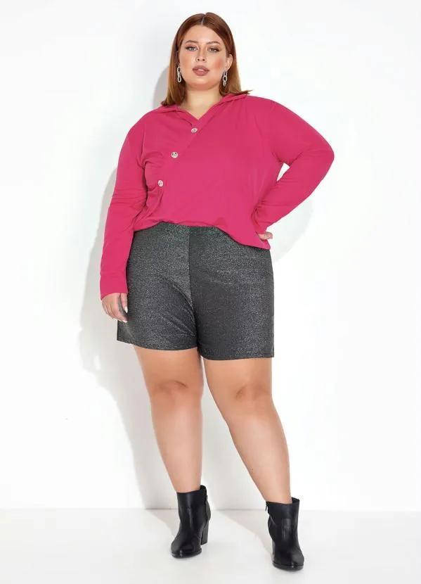 Marguerite - Blusa Pink com Gola e Franzido Plus Size 3