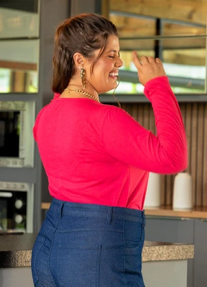 Marguerite - Blusa Pink em Malha Flamê - MARGUERITE
