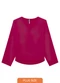 Lunender Mais Mulher - Blusa Plus Size com Martingale na Manga Rosa - variação: Rosa