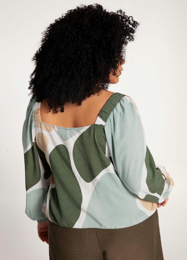 Lunender Mais Mulher - Blusa Plus Size Cropped em Viscose Verde 2