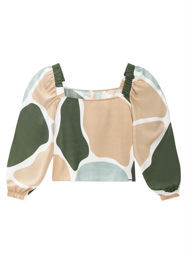 Lunender Mais Mulher - Blusa Plus Size Cropped em Viscose Verde 4