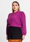 Secret Glam - Blusa Plus Size em Air Flow Xadrez Azul - variação: Roxo