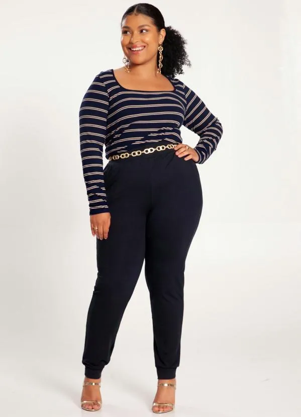 Lunender Mais Mulher - Blusa Plus Size em Malha Azul 1