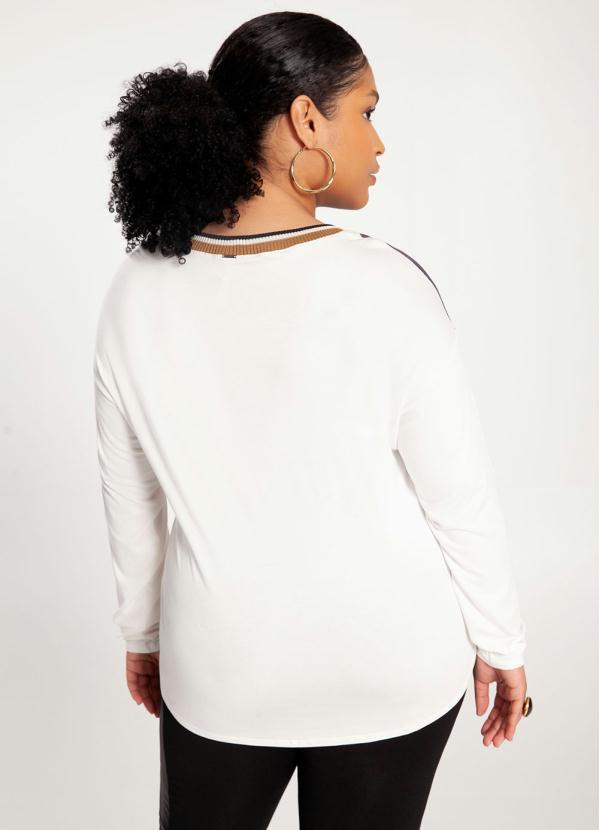Lunender Mais Mulher - Blusa Plus Size em Malha Bege 3