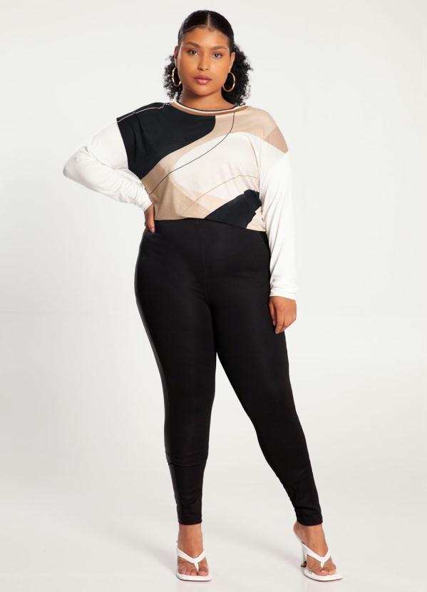 Lunender Mais Mulher - Blusa Plus Size em Malha Bege 2