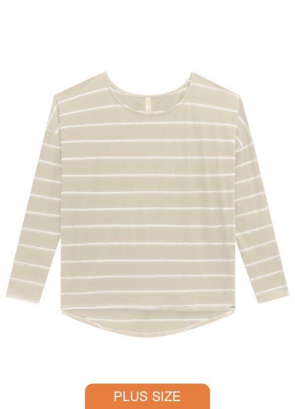 Lunender Mais Mulher - Blusa Plus Size em Malha Bege