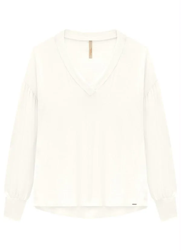 Lunender Mais Mulher - Blusa Plus Size em Malha Off White 5