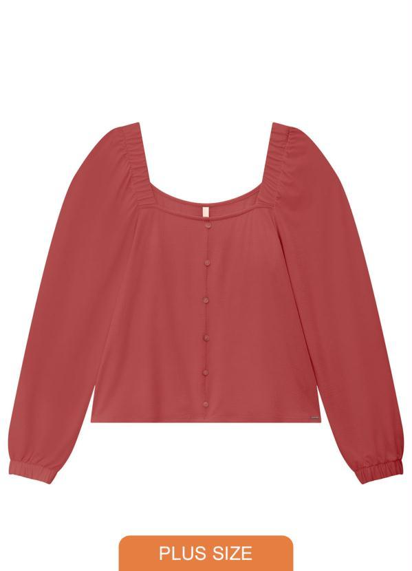 Lunender Mais Mulher - Blusa Plus Size em Malha Vermelho