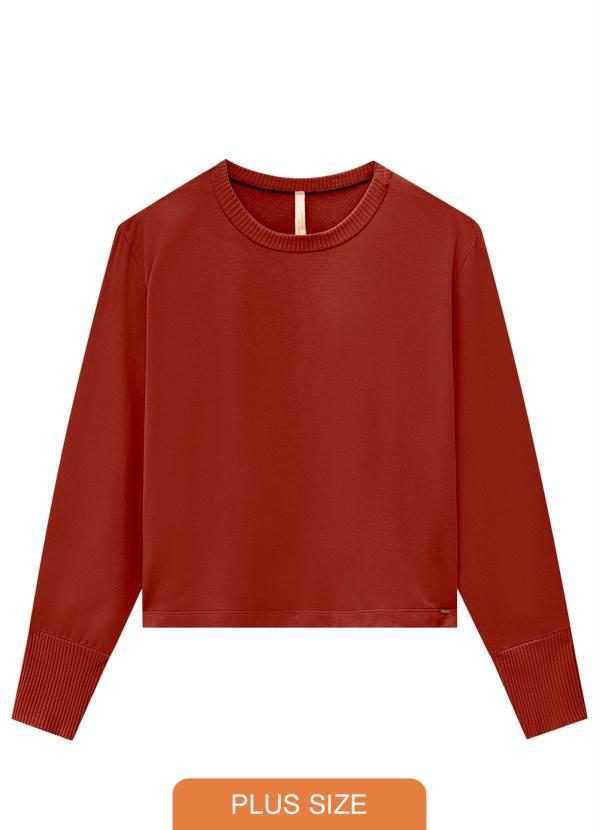 Lunender Mais Mulher - Blusa Plus Size em Moletom Vermelho