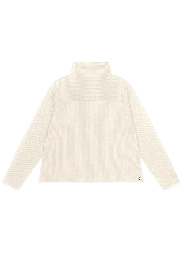 Secret Glam - Blusa Plus Size em Ribana Canelada Bege 4