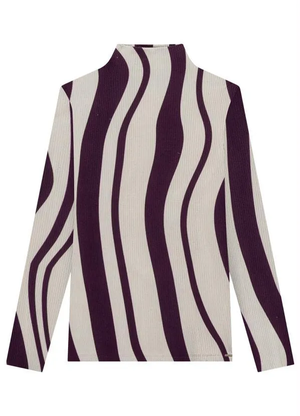 Lunender Mais Mulher - Blusa Plus Size em Viscose com Gola Alta Roxo 4