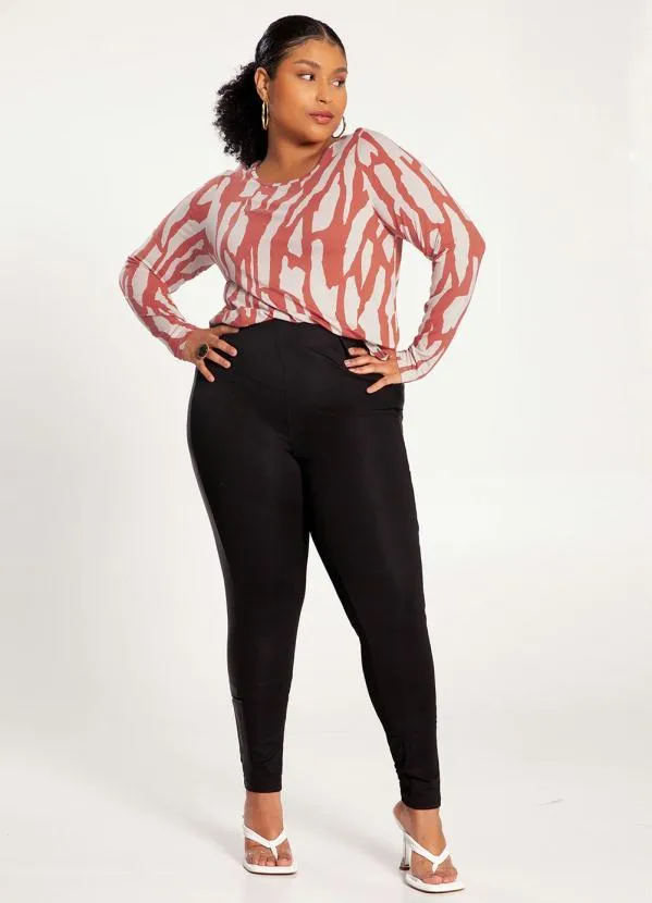 Lunender Mais Mulher - Blusa Plus Size em Viscose Laranja 1