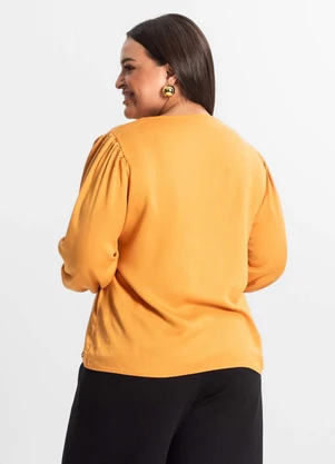 Secret Glam - Blusa Plus Size Feminina Manga Longa Marrom - SECRET GLAM