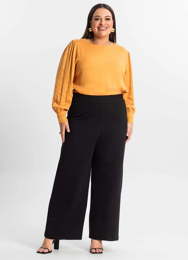 Secret Glam - Blusa Plus Size Feminina Manga Longa Marrom