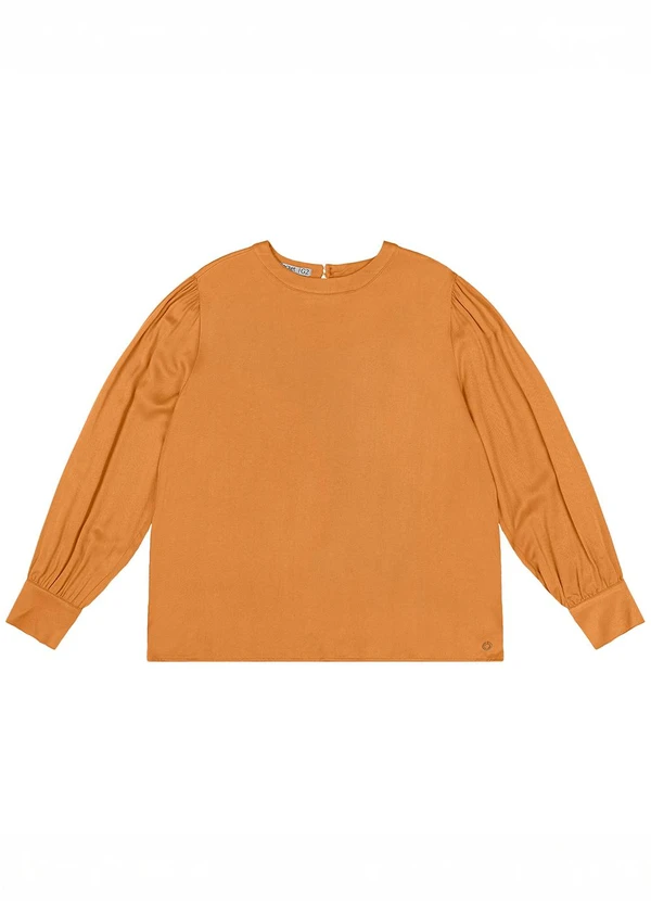 Secret Glam - Blusa Plus Size Feminina Manga Longa Marrom 4