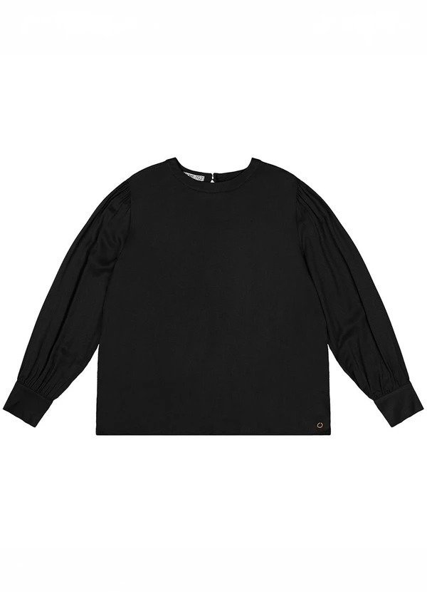 Secret Glam - Blusa Plus Size Feminina Manga Longa Preto 4