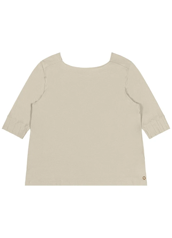 Secret Glam - Blusa Plus Size Manga 3/4 Bege 5