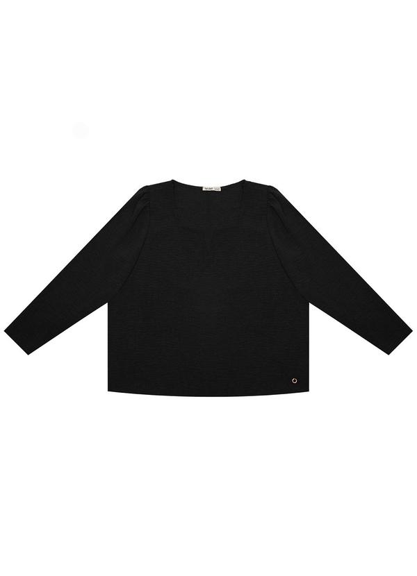 Secret Glam - Blusa Plus Size Manga 7/8 Preto 4