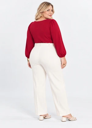 Secret Glam - Blusa Plus Size Manga Longa Vermelho - SECRET GLAM