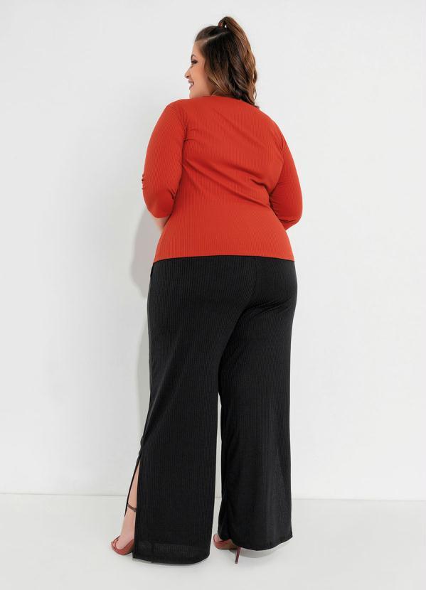 Outlet - Blusa Plus Size Telha com Franzido no Busto 3