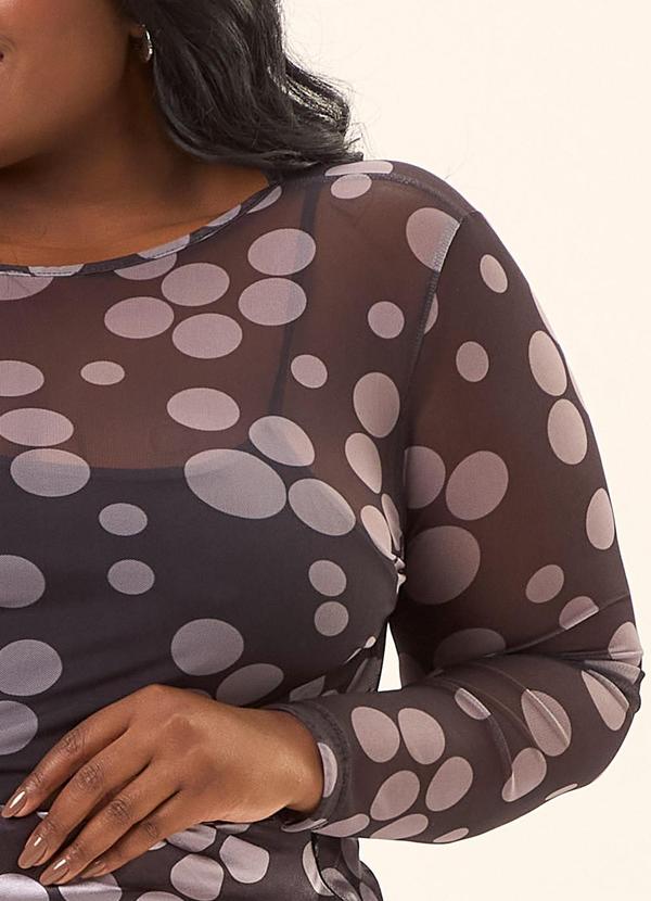 Cess - Blusa Plus Size Tule Estampado 4