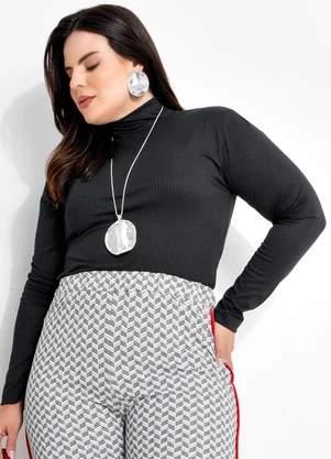 Marguerite - Blusa Preta em Canelado - MARGUERITE