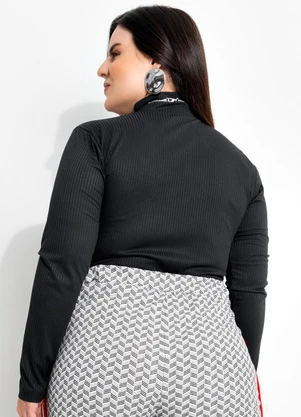Marguerite - Blusa Preta em Canelado - MARGUERITE