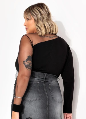 Marguerite - Blusa Preta em Cotton - MARGUERITE