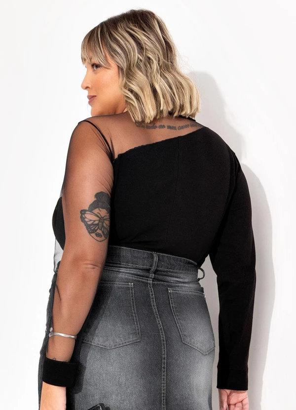 Marguerite - Blusa Preta em Cotton 3