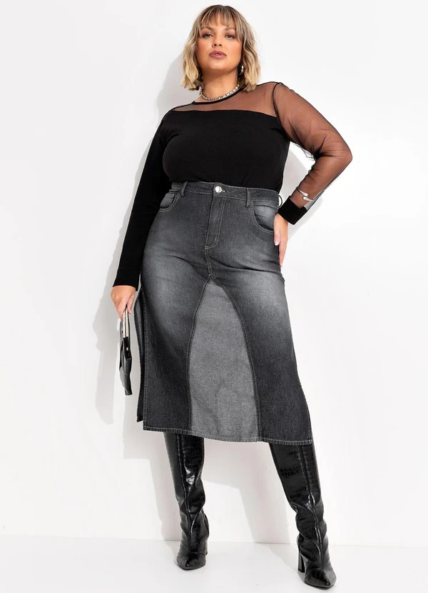 Marguerite - Blusa Preta em Cotton 1