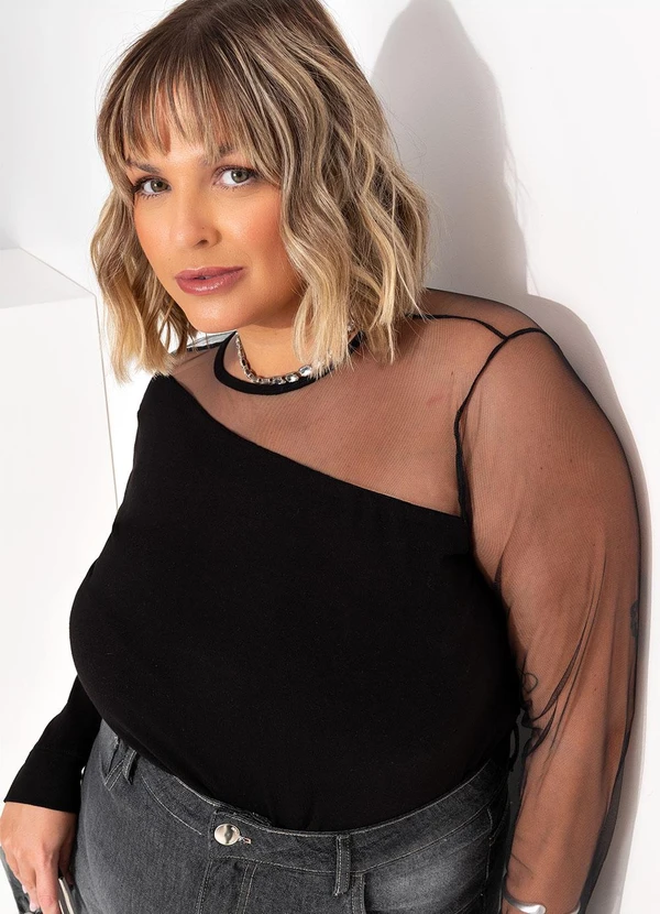 Marguerite - Blusa Preta em Cotton 6