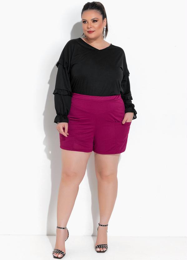 Marguerite - Blusa Preta em Malha Flamê 3