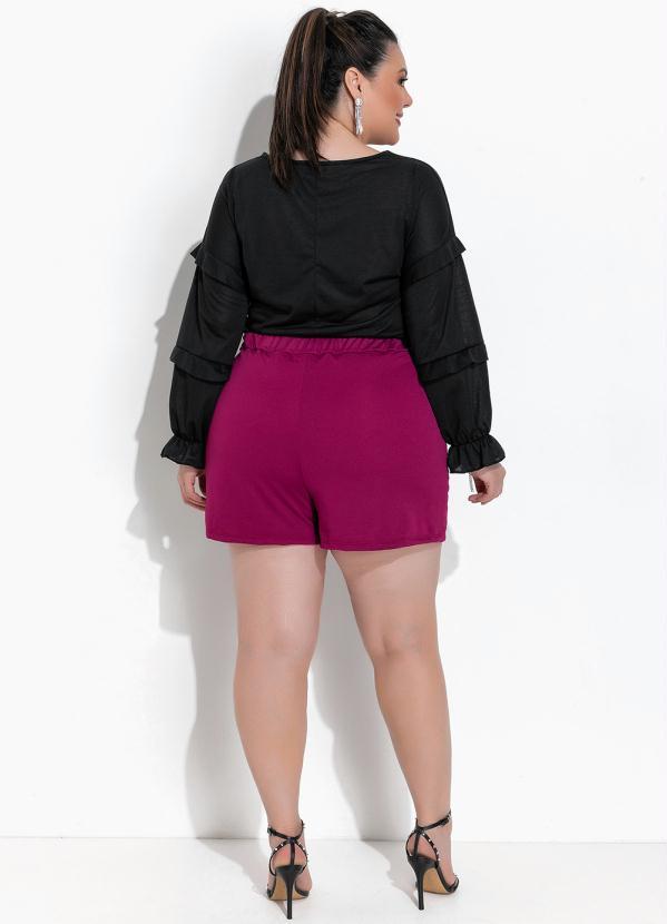 Marguerite - Blusa Preta em Malha Flamê 4