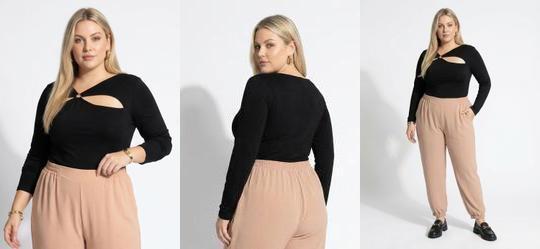 Blusa Preta em Malha Suede Macia