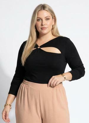 Blusa (Preta) em Malha Suede Macia