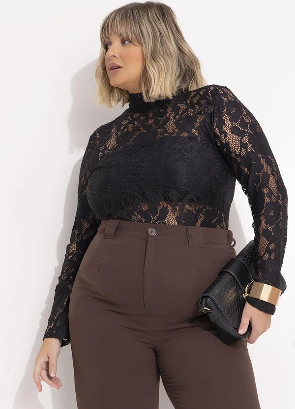 Marguerite - Blusa Preta em Renda 2