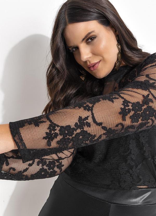 Marguerite - Blusa Preta em Renda 9