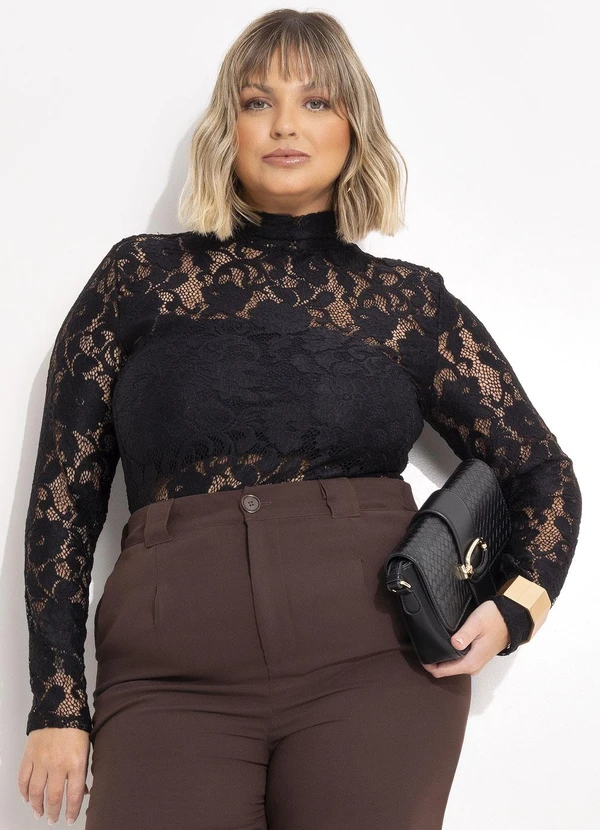 Marguerite - Blusa Preta em Renda 8